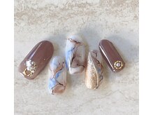 ネイルファクトリー 横浜ベイクォーター店/大理石ニュアンスデザイン¥12100