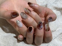 ネイルアヴァンス 京橋店(Nail AVANCE.)/ブラウンモヤモヤネイル