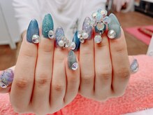 ネイルサロン ティプレシャス(T Precious)/キラキラブルーネイル☆
