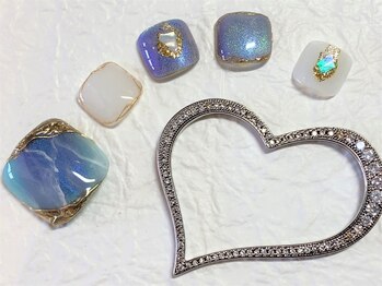 グリッター(GLITTER)/大理石風ネイル