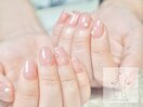 透明感ピンクのちゅるんネイル