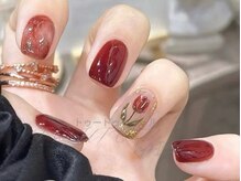 トゥートゥー(TOUTOU)/赤xニュアンスxフラワー