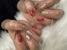 ラウレアネイル(Laule'a nail)/赤ベッコウニュアンスネイル