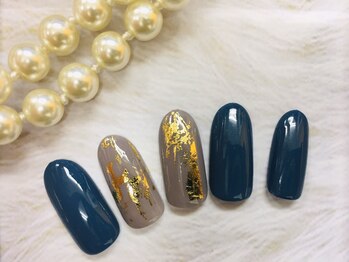 ビューティーアンドライフ オリビア(Beauty&Life Olivia)/デニムネイル_金箔付