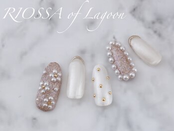 リオッサ オブ ラグーン(RIOSSA of Lagoon)/お花パール×キラキラネイル