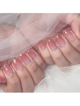 グラデーション×ラメがけ