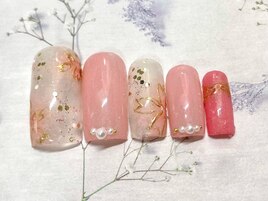 お花見に！桜色ネイル