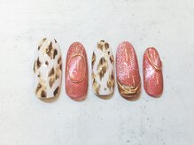 グラマーネイル(Glamor nail)/レオパード×マジックネイル