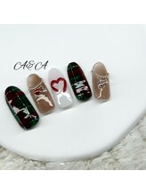 エーアンドエー 蕨店(A&A)/クリスマスチェックネイル