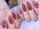 フラッシュネイル×赤カラー
