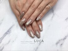 ネイルアトリエルカ(nail atelier LUCA)/W-357　大人ブラウンラメネイル