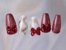ジェミーネイル シンジュク(Jemiy nail shinjuku)/ボルドーリボン¥9480