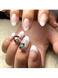 白フレン&3DNailArt2本 ¥12,600