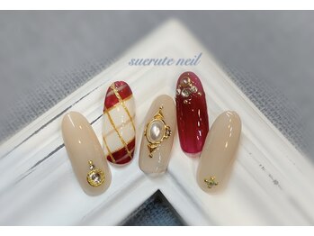 スエルテ ネイルサロン 北千住店/チェックネイル ¥8000