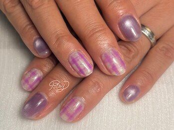 レイネイル(Ray nail)/大人の紫チェック