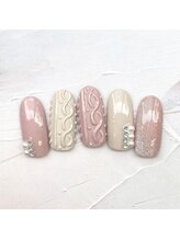 ネイルアンドまつげ リュフェール 五反田(Nail Lufaire)/ニットピンクベージュ