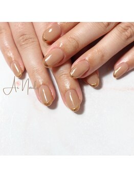 アイネイルズ(Ai nails)/ミラーフレンチ