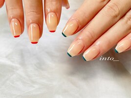 細フレンチ　レッド　グリーン