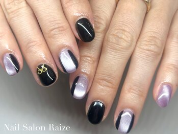 ライズ 本町店(Raize)/紫/黒/リボンネイル