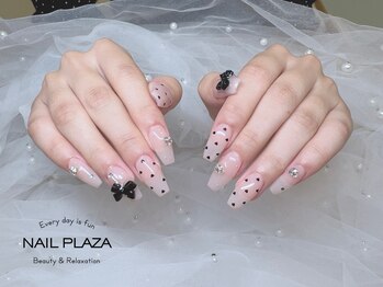 ハートドット×リボンネイル