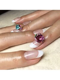 白フレン&3DNailArt2本 ¥12,600