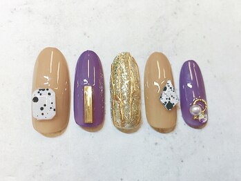 グラマーネイル(Glamor nail)/ニュアンス×ダルメシアン