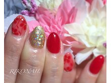 リコ ネイル(RIKO NAIL)/キラキラ×フラワー