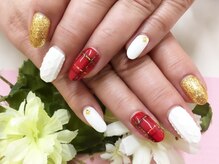 プルミエ ネイル(Premier Nail)/赤チェック☆ニットマット