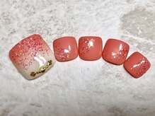 ネイルサロン ウノ 湘南平塚(UNO)/桜　フットネイル