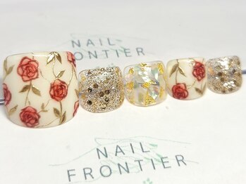 ネイルフロンティア 吉祥寺(NAIL FRONTIER)/E手描き薔薇フット14980円