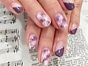 パープルマーブルネイル