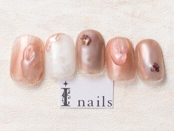 アイネイルズ 池袋店(I-nails)/ブラウンピンクミラーネイル