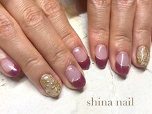 シナネイル 清澄白河店(SHINA NAIL)/メタリックフラワーフレンチ♪