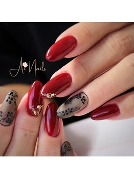 アイネイルズ(Ai nails)/ブラックシースルーネイル2