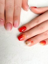 ネイルアンドアイラッシュサロン マーブル(marble)/桃ネイル