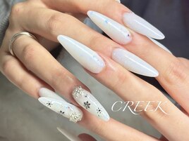 クリアホワイトウィンターネイル