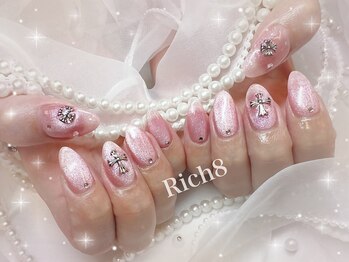 ネイルアンドまつげエクステ リッチエイト 原宿店(Rich8)/ピンクマグネット×パーツ