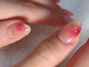 桃の色味抽出ニュアンスアート