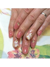～シンプルフラワーネイル～