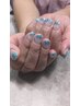 Yuna限定【HAND】ワンカラー＋煌めきグリッター (ケア込み) 4500円