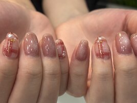 チェック柄アート×マグネット