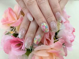 [中村]ラメ×シェルnail