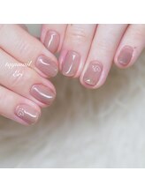 柔らかブラウンオフィスネイル