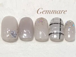 冬のチェックネイル