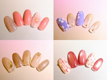 ムーア 宮崎店(mooa)の写真/【3月スプリングネイル】¥5,500/カラー変更・春の新色/詳細はフォトギャラリーへ