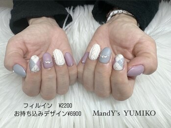 マンディーズ(MandY's)/冬/アーガイル/ニット/マット