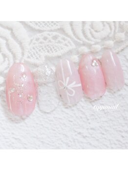 たゆ ネイル(たゆnail)/パラジェルリボンネイル