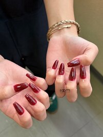 ボルドーカラー×学割ネイル