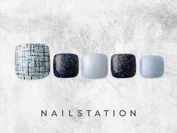 ネイルステーション ルミネ大宮店 (NAIL STATION)/雪の夜空ツイード/パラジェル