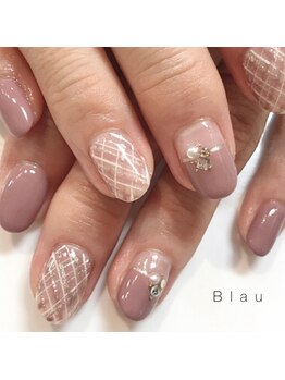 ブラウ ネイル パーティー(Blau Nail Party)/チェックネイル